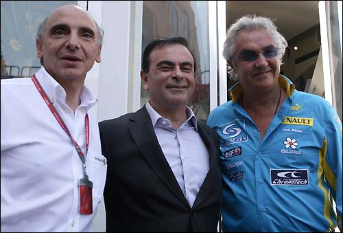Боссы Renault: Ален Дасса, Карлос Гон и Флавио Бриаторе