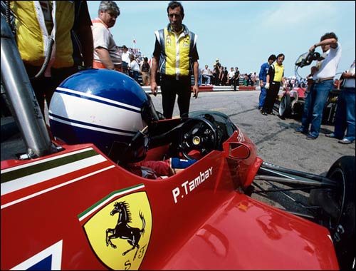 Патрик Тамбэ в кокпите Ferrari. 1982 год 