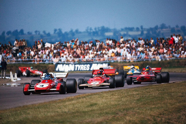 Жаки Икс, Эмерсон Фиттипальди и Ронни Петерсон на Гран При Великобритании 1971 года