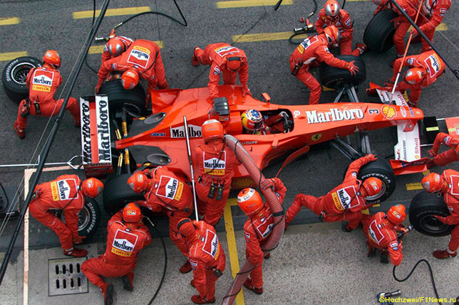 Пит-стоп Михаэля Шумахера на Гран При Сан-Марино 2000 года