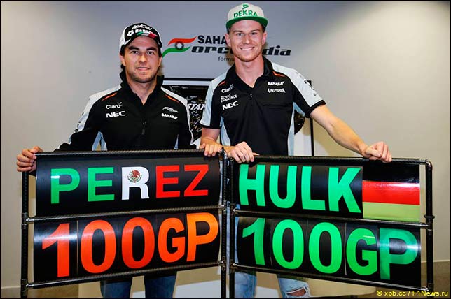 Сотый Гран При для Серхио Переса и Нико Хюлкенберга