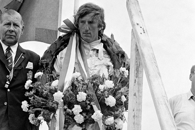 Йохен Риндт на подиуме Гран При Нидерландов 1970 года