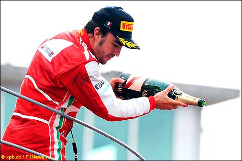 Подиум Гран При Италии 2013. Фернандо Алонсо.