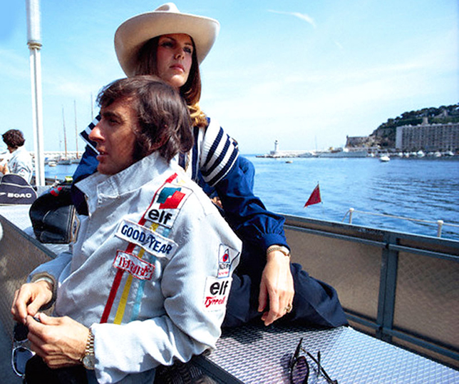 Джеки Стюарт и его жена Хелен в рекламной съёмке Rolex