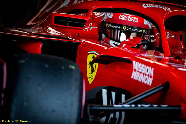 Шарль Леклер за рулём Ferrari на тестах в Абу-Даби