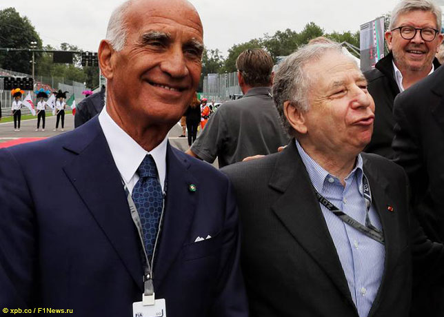 Анжело Стикки Дамиани (слева), Жан Тодт, президент FIA, и Росс Браун, спортивный директор Формулы 1