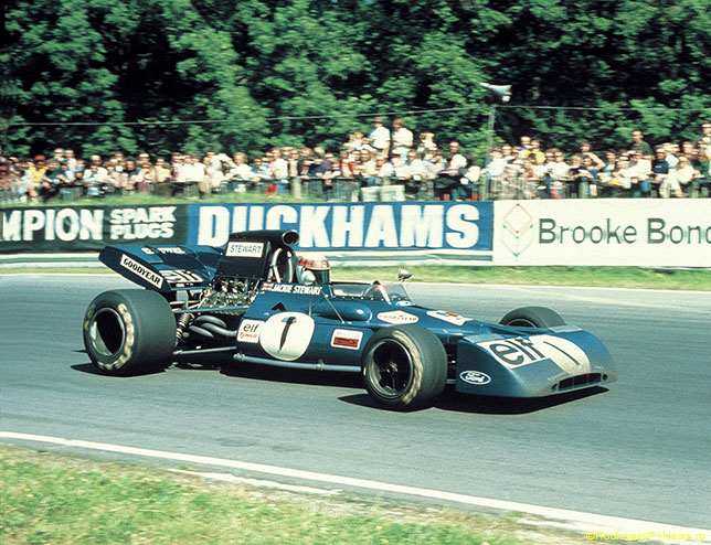 Легендарный чемпион мира Джеки Стюарт за рулём Tyrrell, 1972 год