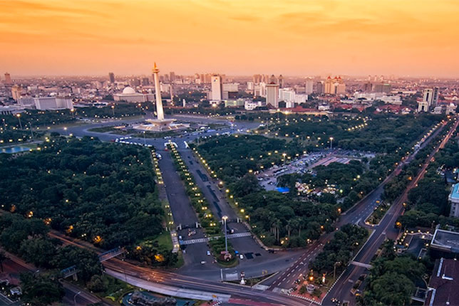 Район мемориального комплекса на площади Медан Мердека в Джакарте