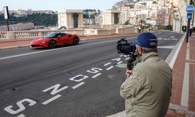 Момент съёмочного процесса в Монако
