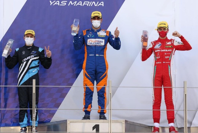 Подиум первой пятничной гонки Asian F3 в Абу-Даби