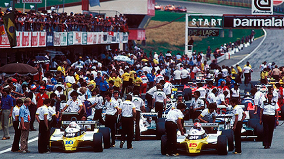 Подготовка к старту Гран При Австрии 1980 года