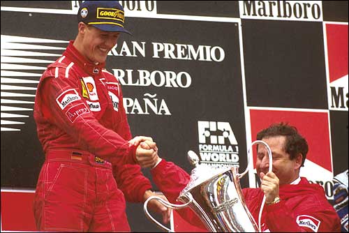 Подиум Гран При Испании'96: Михаэль Шумахер и Жан Тодт