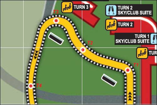 Схема трех первых поворотов Гран При Сингапура