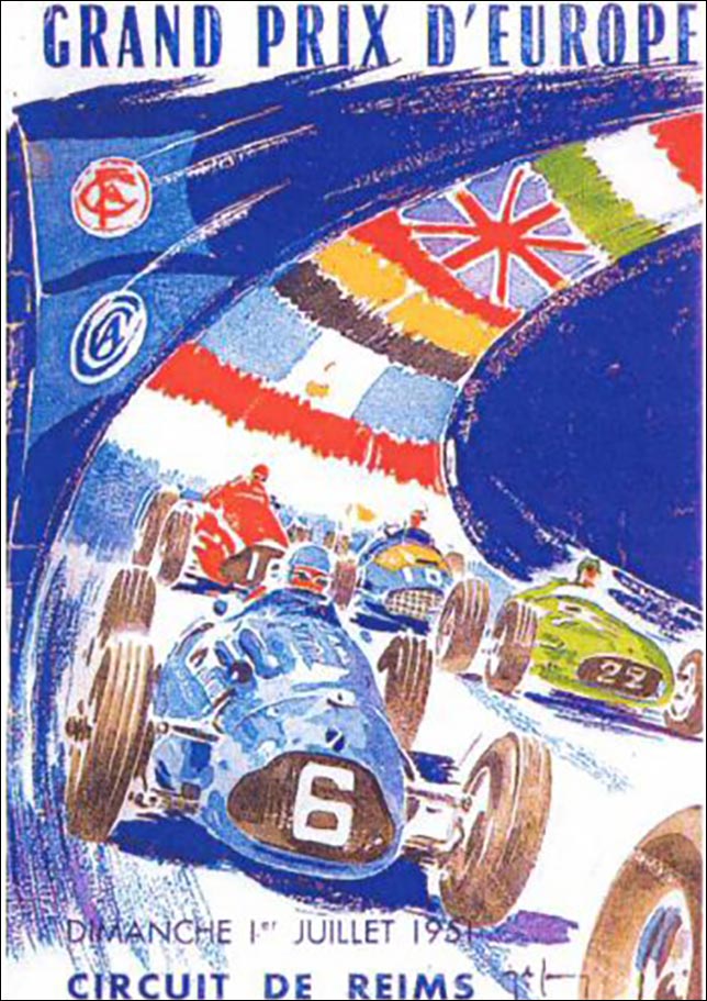 Афиша Гран При Франции 1951 года