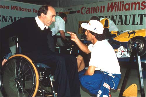 Гран При Германии'93. Последняя победа Проста. Ален Прост и Фрэнк Уильямс, разговор в боксах.