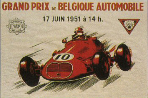 Афиша Гран При Бельгии 1951 года (фрагмент)