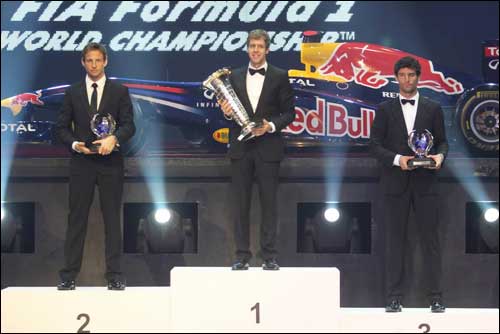 Подиум по итогам сезона на церемонии FIA Gala