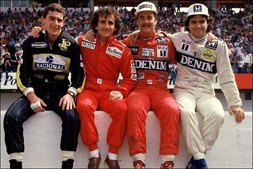 Айртон Сенна, Ален Прост, Найджел Мэнселл и Нельсон Пике, Гран При Португалии, 1986 год