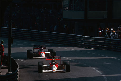 Айртон Сенна и Ален Прост на трассе Гран При Монако 1989 года