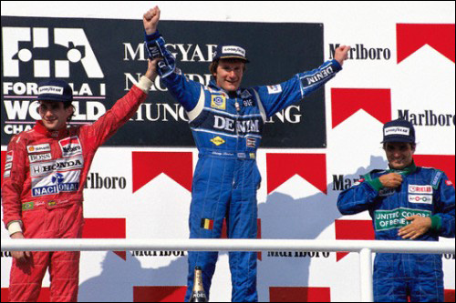 Последняя победа бельгийца в Формуле 1 - Тьерри Бутсен на верхней ступени подиума Гран При Венгрии 1990 года