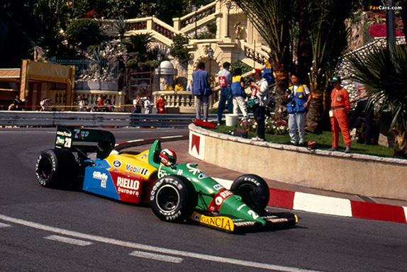 Джонни Херберт за рулём Benetton на Гран При Монако, 1989 год