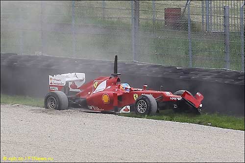 Ferrari Фернандо Алонсо после вылета