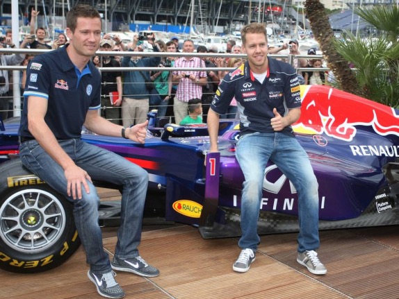 Себастьен Ожье и Себастьян Феттель на Гран При Монако, 2013 год, фото XPB