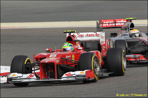 Фелипе Масса на трассе Гран При Бахрейна