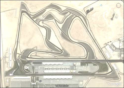 Трасса в Бахрейне, снимок со спутника