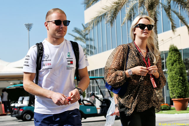 Валттери Боттас с бывшей супругой Эмилией на прошлогоднем Гран При Абу-Даби