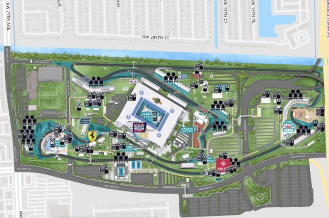 План трассы Гран При Майами, скрин-шот с официального сайта гонки