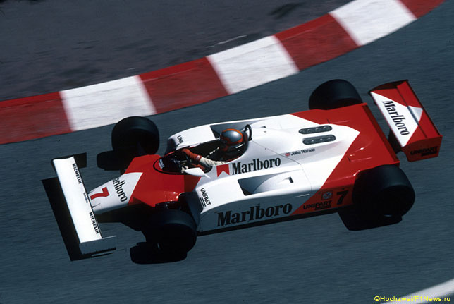 Джон Уотсон на трассе Гран При Монако за рулём McLaren MP4/1, 1981 год