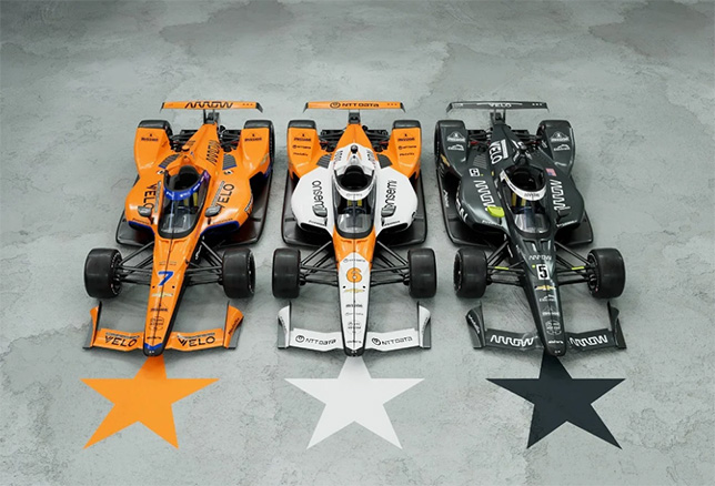 Машины Arrow McLaren для Indy 500 2023 года, фото пресс-службы McLaren