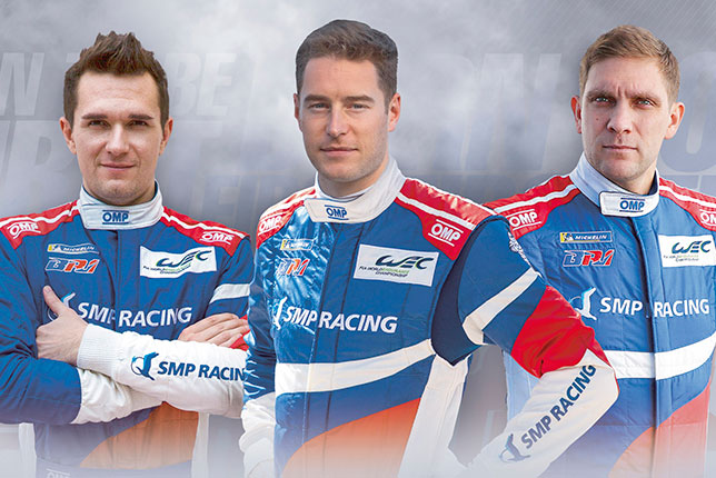 Михаил Алёшин, Стоффель Вандорн и Виталий Петров, фото SMP Racing