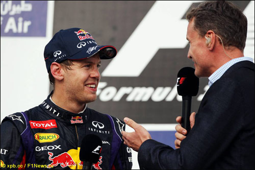 Дэвид Култхард берёт интервью у Себастьна Феттеля, победителя Гран При Бахрейна
