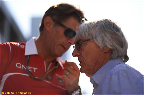Берни Экклстоун и Грэм Лоудон, спортивный директор Marussia F1