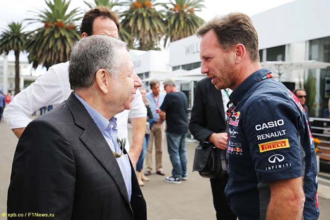 Президент FIA Жан Тодт и Кристиан Хорнер, один из сторонников идеи альтернативных моторов