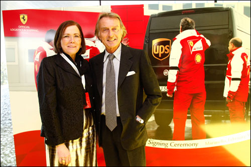 Кристин Оуэнс, старший вице-презицент UPS и Лука ди Монтедземоло, президент Ferrari
