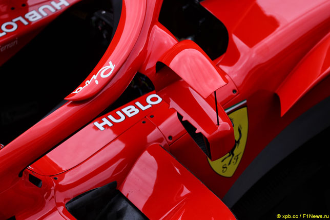 Вариант Ferrari размещения зеркал заднего вида на Halo