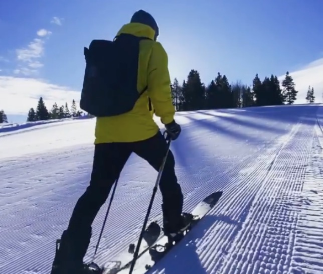 Льюис Хэмилтон на лыжной прогулке