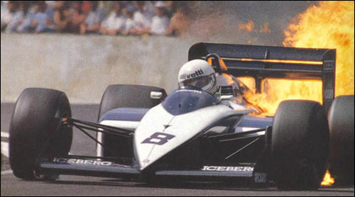 Сход Андреа де Чезариса на Гран При Великобритании 1987 года