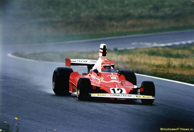Ники Лауда за рулём Ferrari 312T, 1975 год