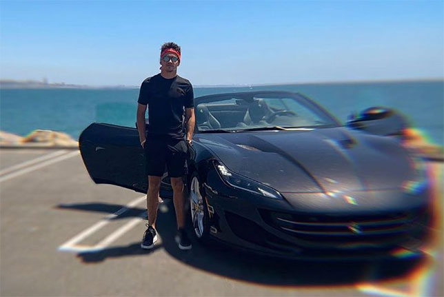 Шарль Леклер и Ferrari Portofino, фото из Instagram гонщика