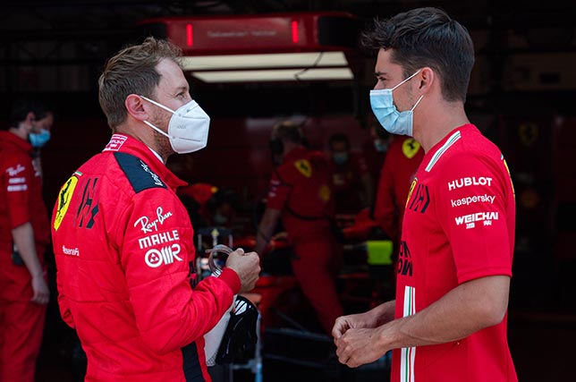 Себастьян Феттель и Шарль Леклер на тестах в Муджелло. Фото: пресс-служба Ferrari