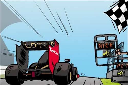 Автор карикатуры - Cirebox, штатный художник Lotus Renault GP