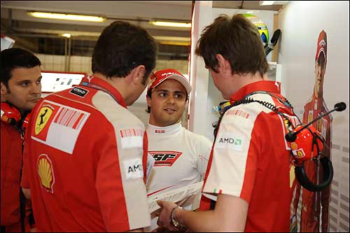 Фелипе Масса с коллегами по команде, Гран При Венгрии