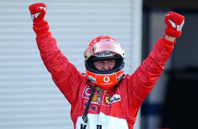 Михаэль Шумахер после победы в Гран При Японии 2002 года, фото XPB