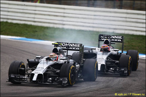 Гонщики McLaren на трассе Гран При Германии
