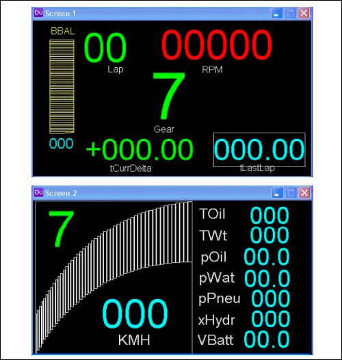 Разные страницы экрана на модуле PCU-8D