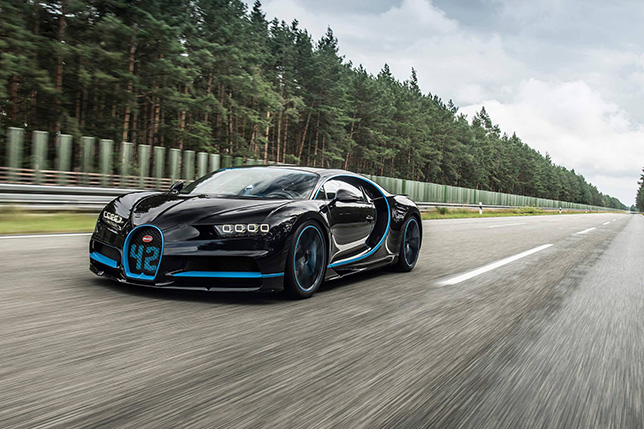 Bugatti Chiron во время рекордного заезда